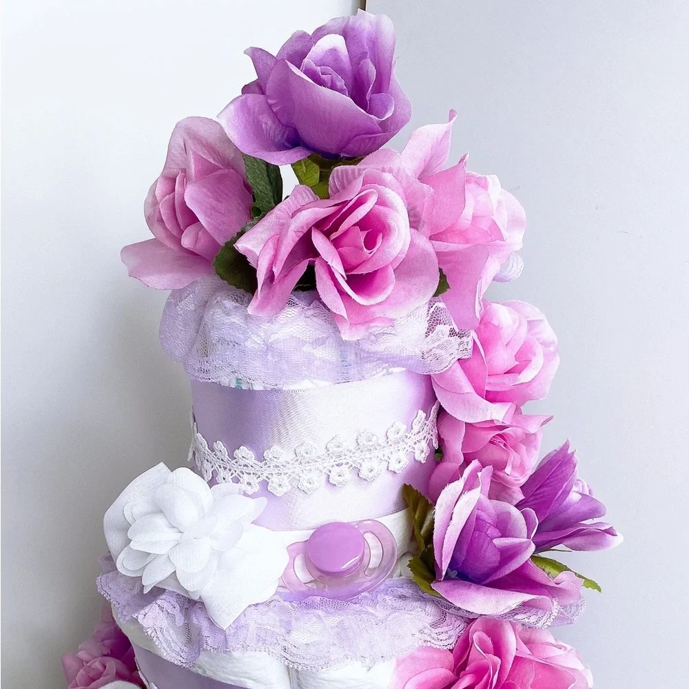 Flowers Easter Diaper Cake